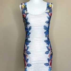 Jennifer Lopez short sleeve floral dress size XS